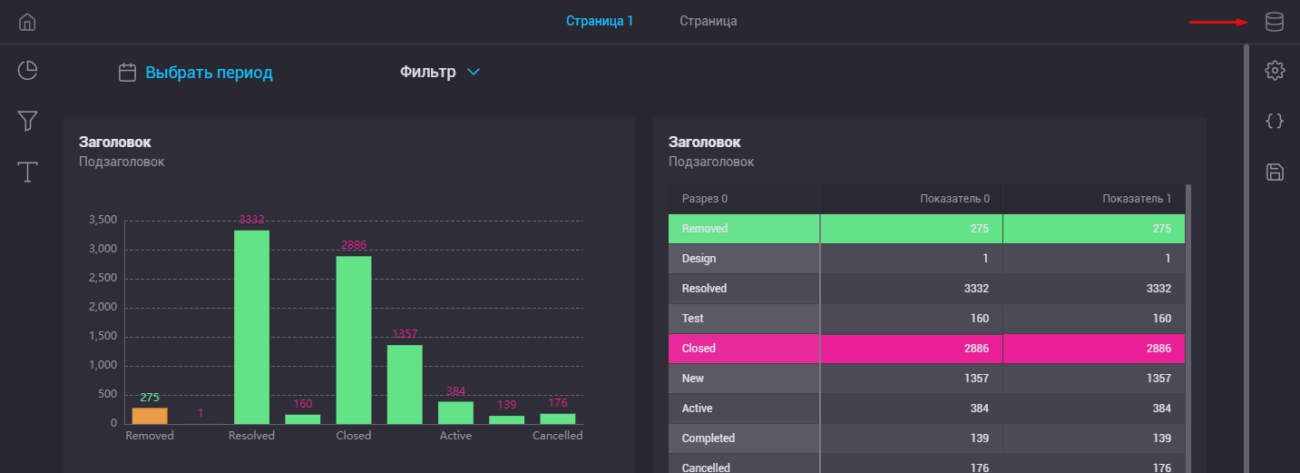 Редактор дашбордов